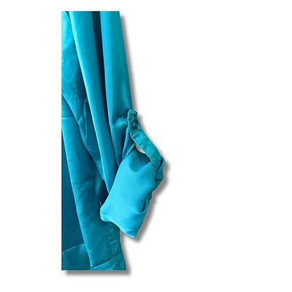 Appraisal Women Button Down Blouse Turquoise Size L with Front Pockets - Picture 6 of 13